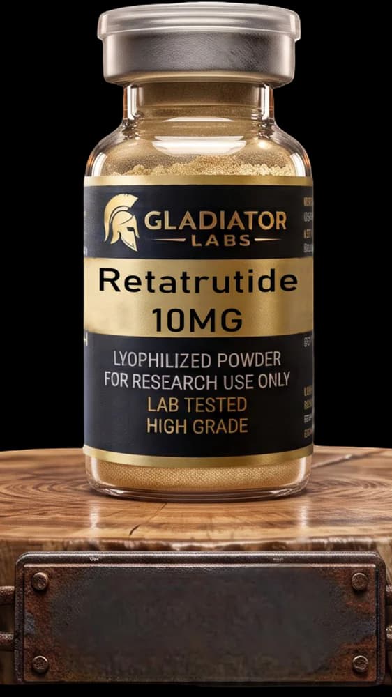 Retatrutide research peptide vial, Triple-Receptor Agonist
